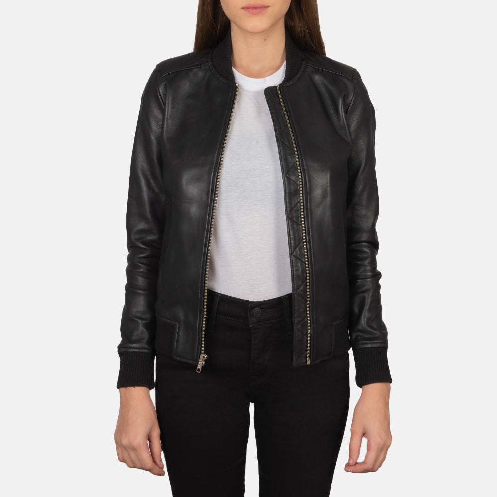 Womens leather bomber jacket Clearance